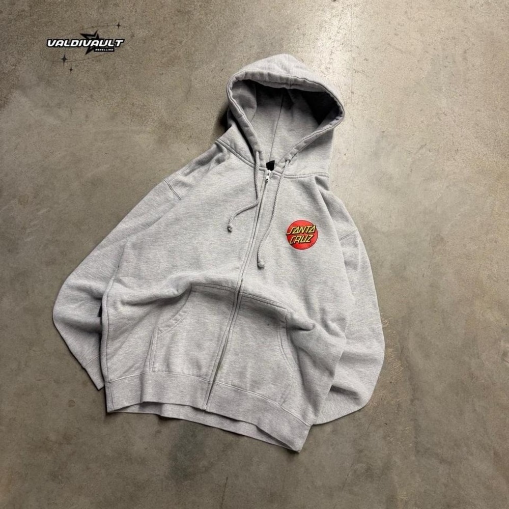 Santa Cruz Grey Zip Up Men's Large Skater Style